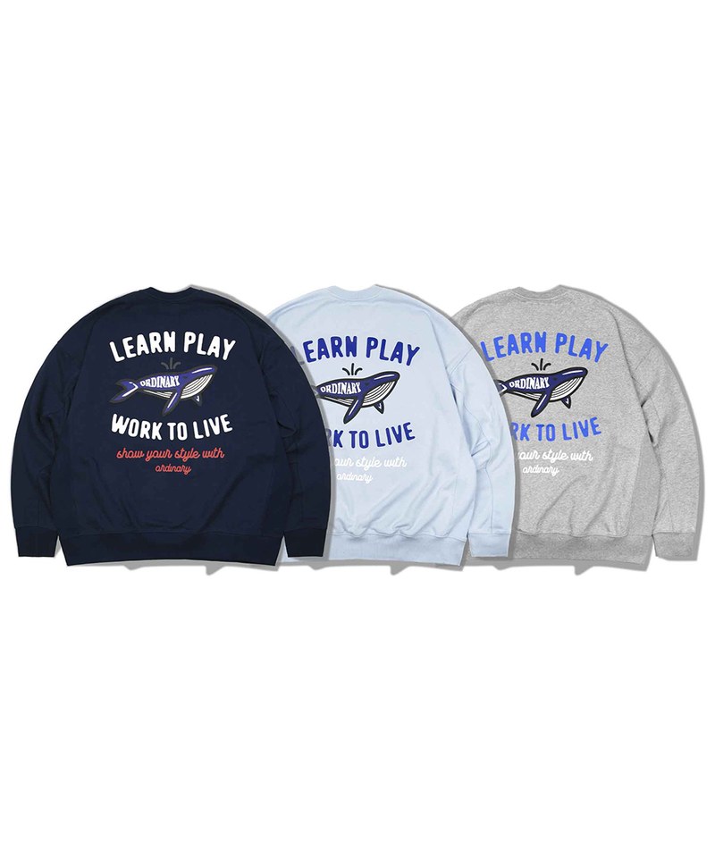 ORDINARY 美式復古鯨魚LOGO大學TEE