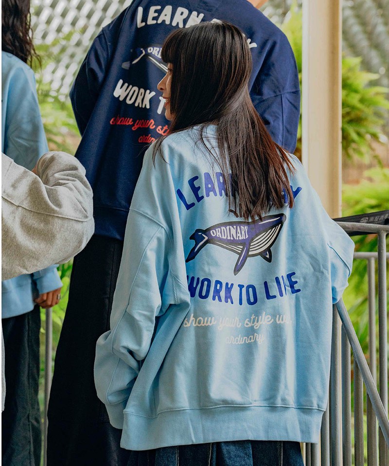 ORDINARY 美式復古鯨魚LOGO大學TEE