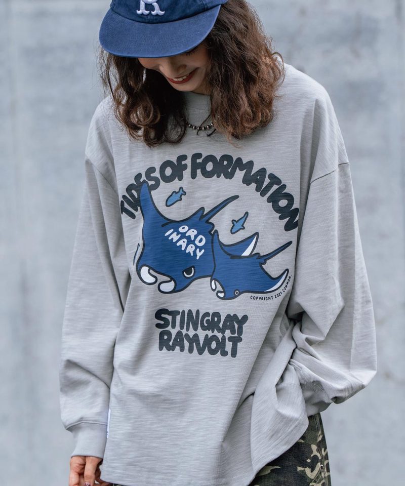 美式魟魚LOGO長TEE