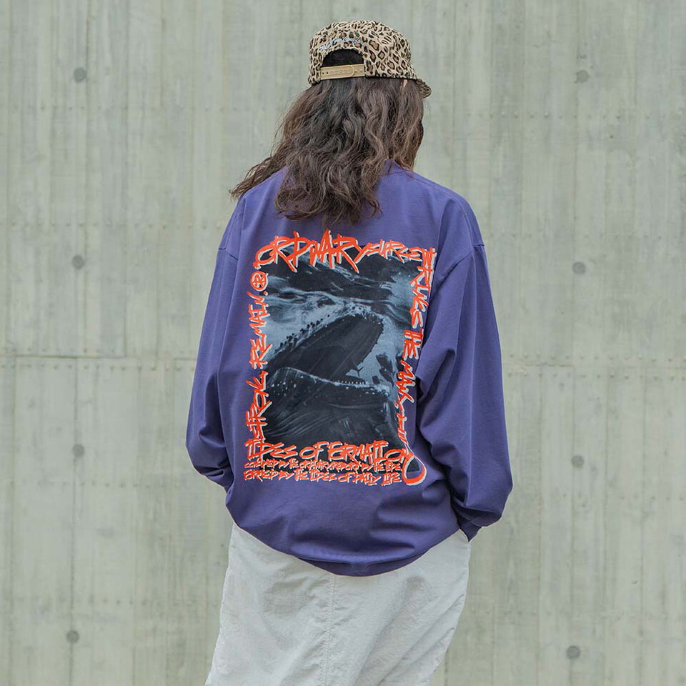 ORD0177-252 鯨魚照片塗鴉長TEE