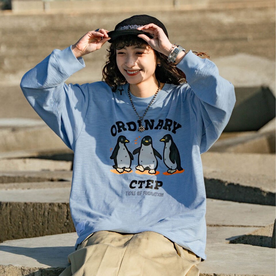 企鵝夥伴竹節棉長TEE