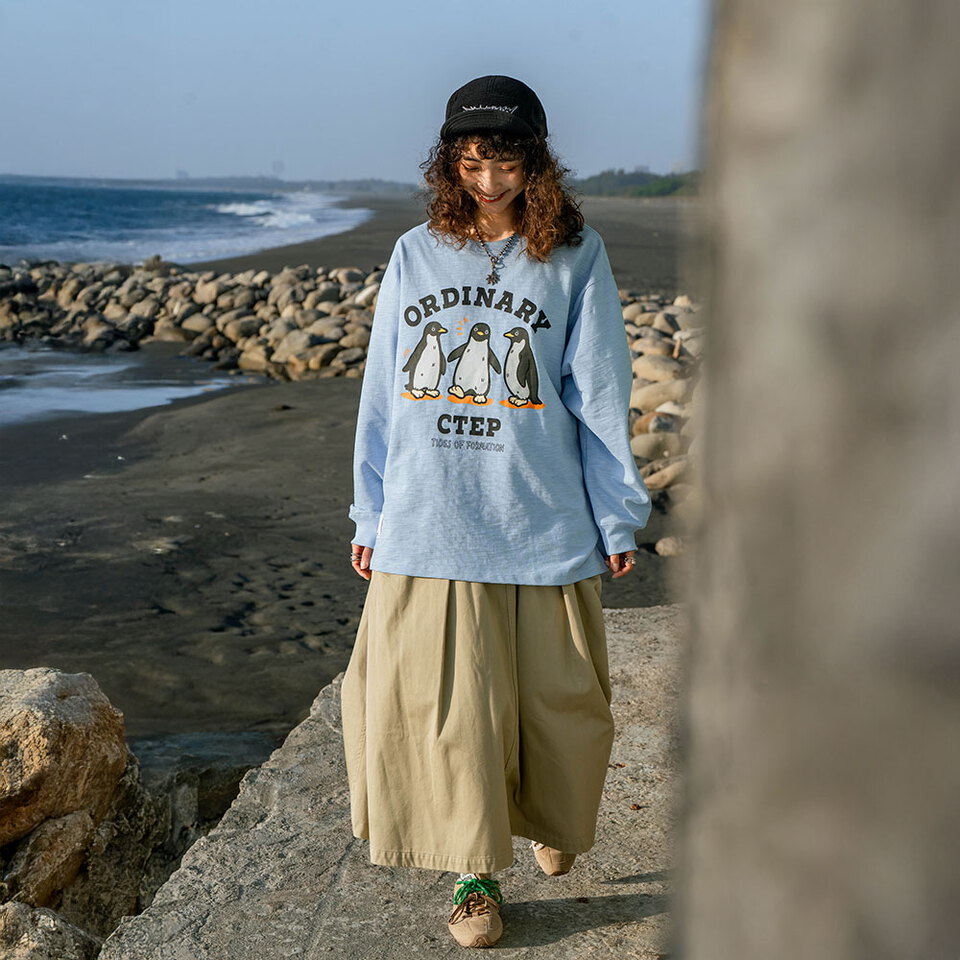 企鵝夥伴竹節棉長TEE