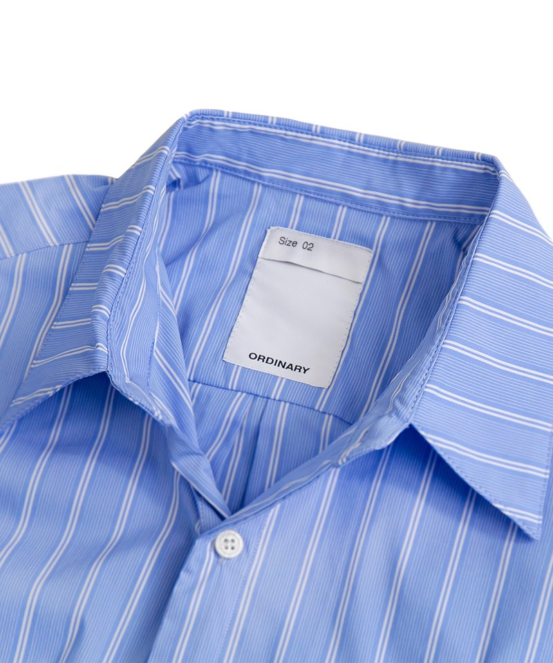 ORDINARY 口袋直紋拼接襯衫