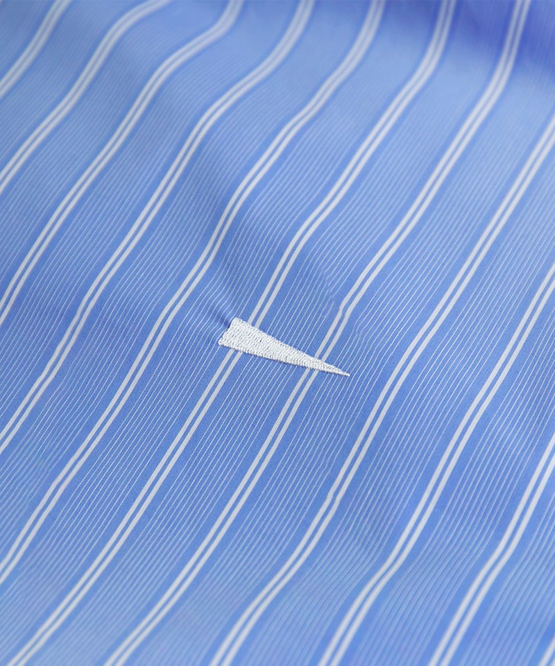 ORDINARY 口袋直紋拼接襯衫