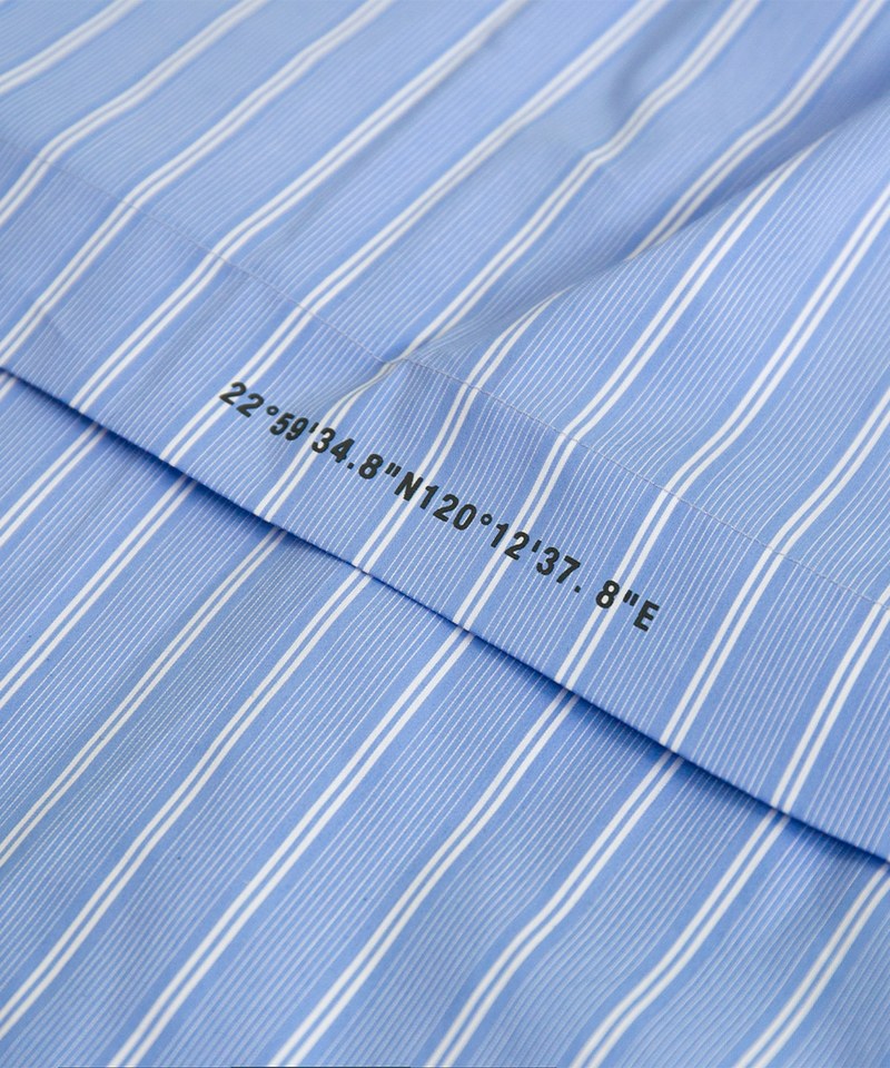 ORDINARY 口袋直紋拼接襯衫