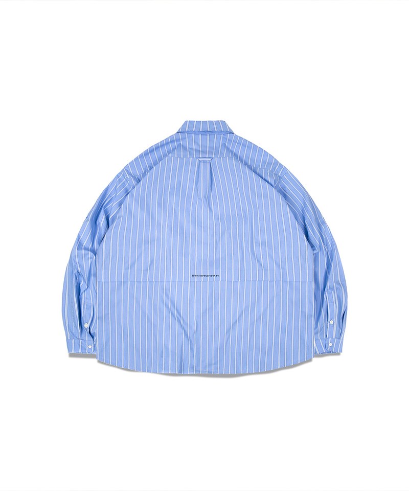 ORDINARY 口袋直紋拼接襯衫