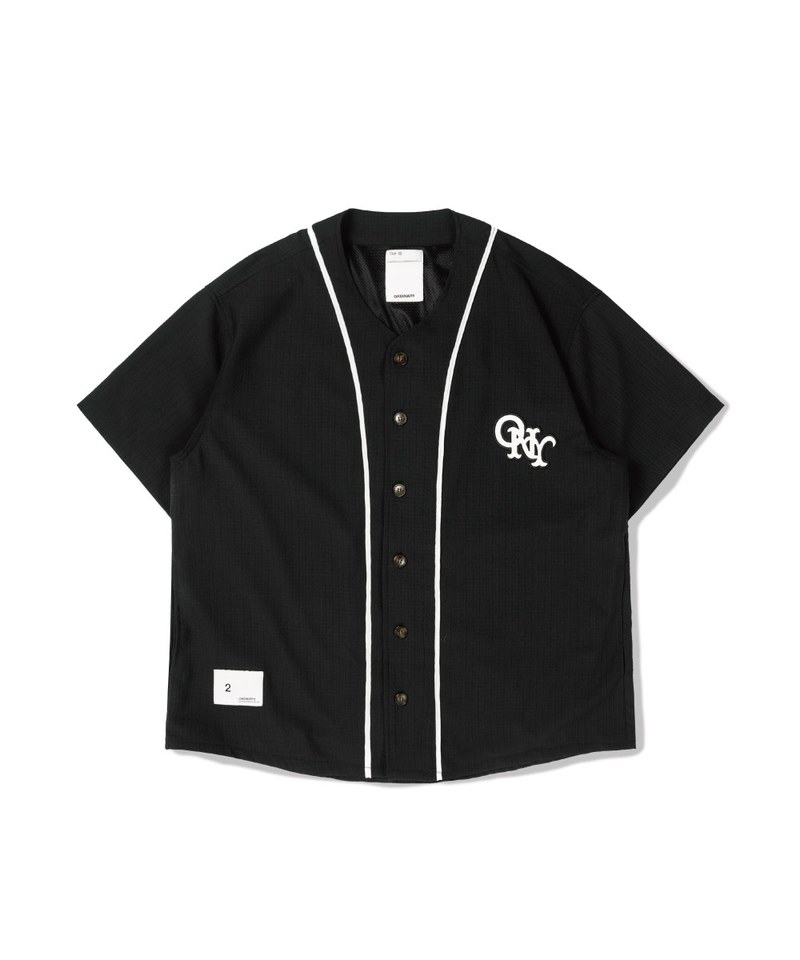 ORD0209-251 直紋泡泡紗貼布棒球衫