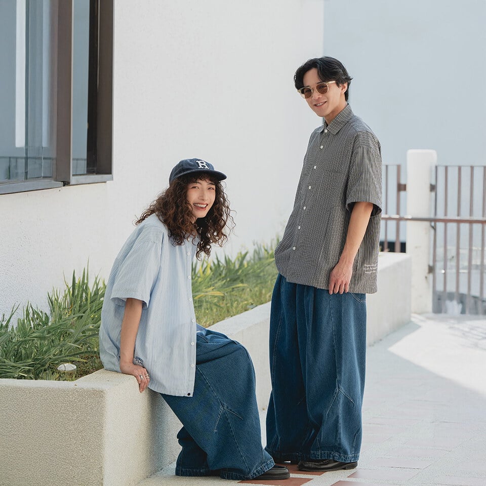 ORD0211-261 ORDINARY X PLAIN ME 可拆條紋襯衫