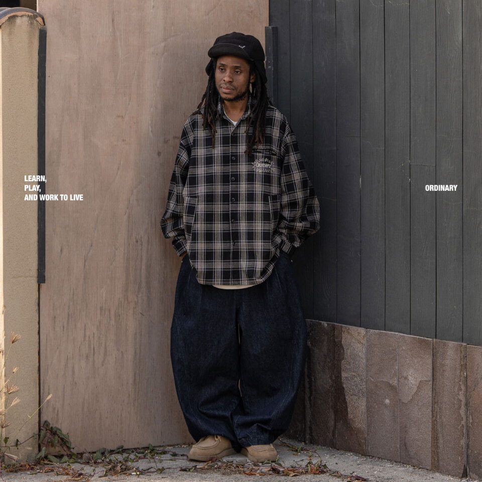 電繡重磅格紋襯衫