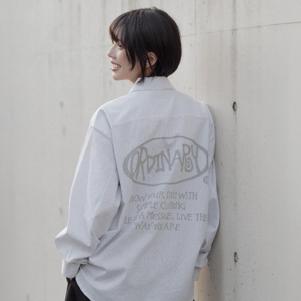 ORD0216-262 直紋LOGO襯衫
