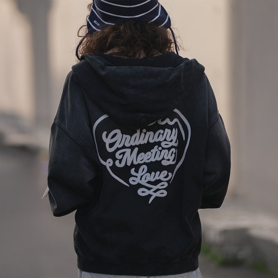 ORD0705-261 水洗鏈目繡愛心海浪帽拉