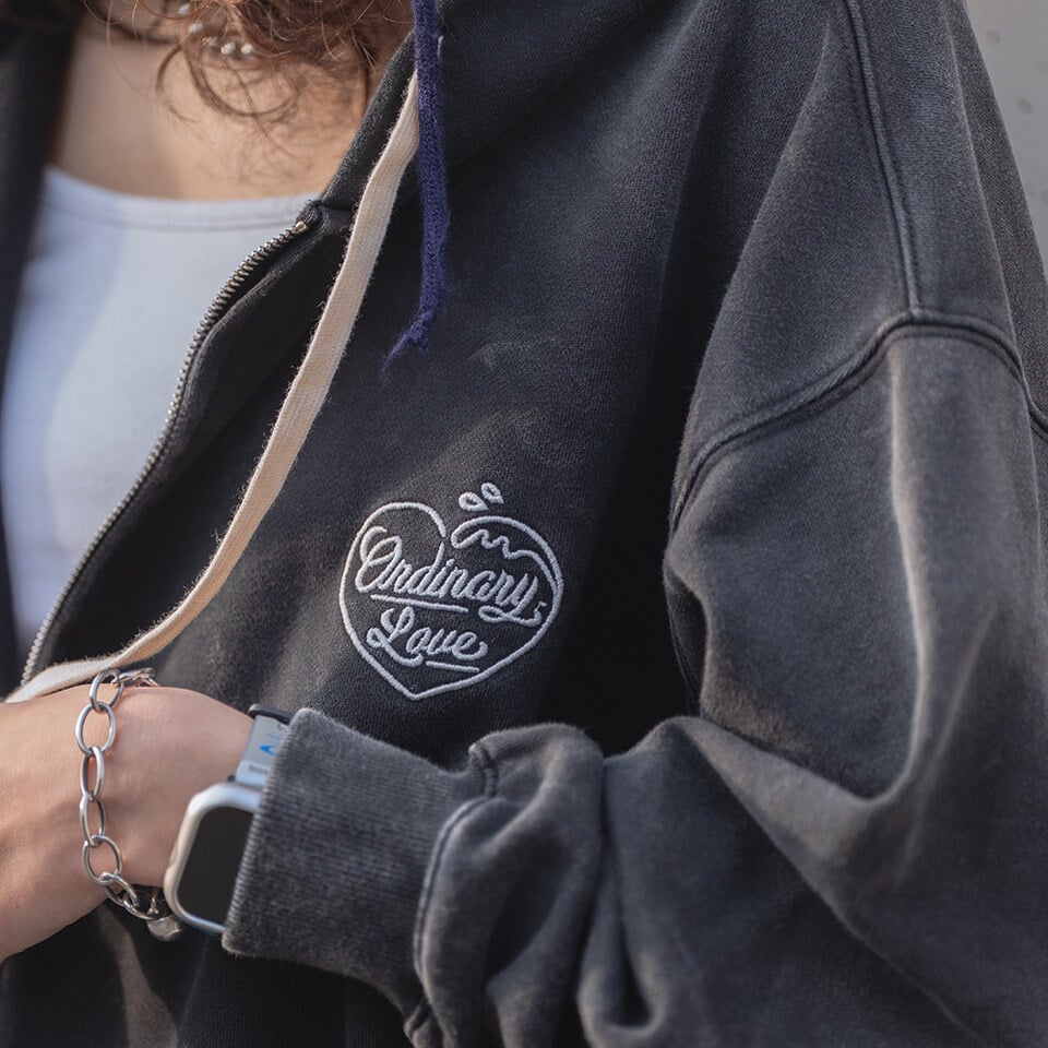 ORD0705-261 水洗鏈目繡愛心海浪帽拉