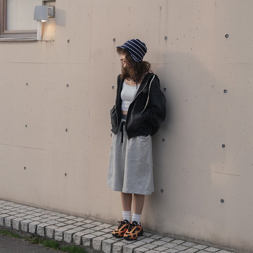 ORD0705-261 水洗鏈目繡愛心海浪帽拉