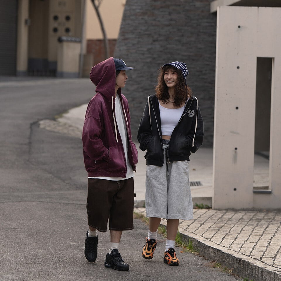 ORD0705-261 水洗鏈目繡愛心海浪帽拉