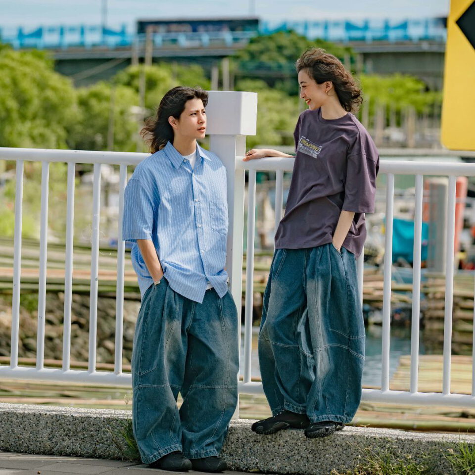 ORD1616-262 水洗剪裁錐型燈籠褲