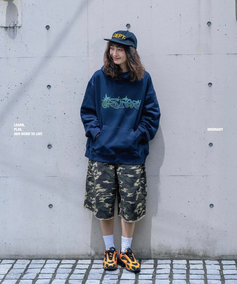 弧線海星七分丹寧褲