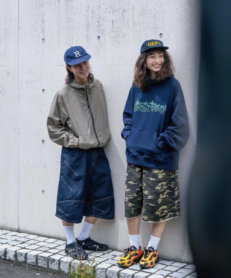 弧線海星七分丹寧褲