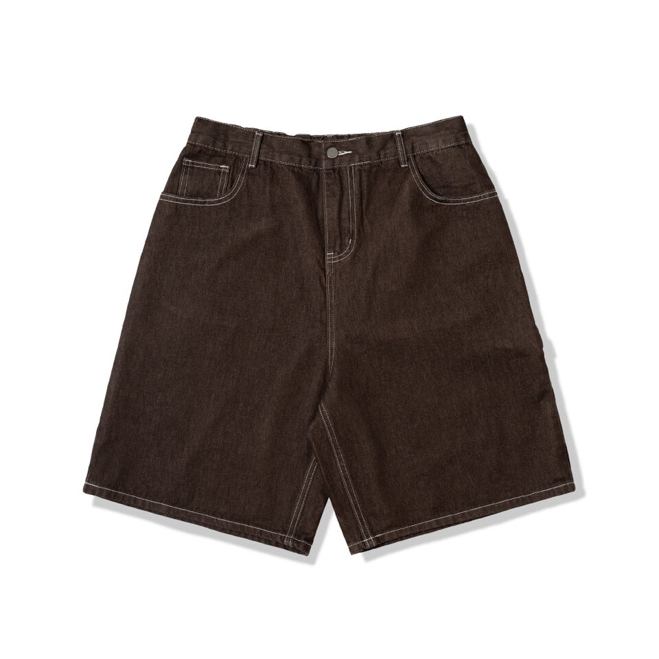 ORD1716-261 六分LOGO水洗牛仔短褲