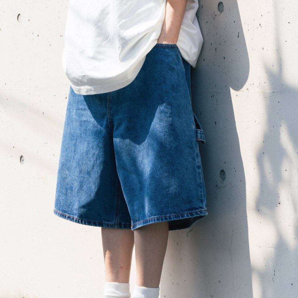 ORD1716-261 六分LOGO水洗牛仔短褲