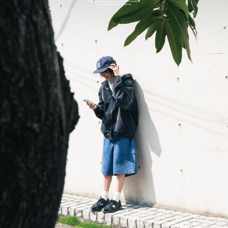 ORD1716-261 六分LOGO水洗牛仔短褲