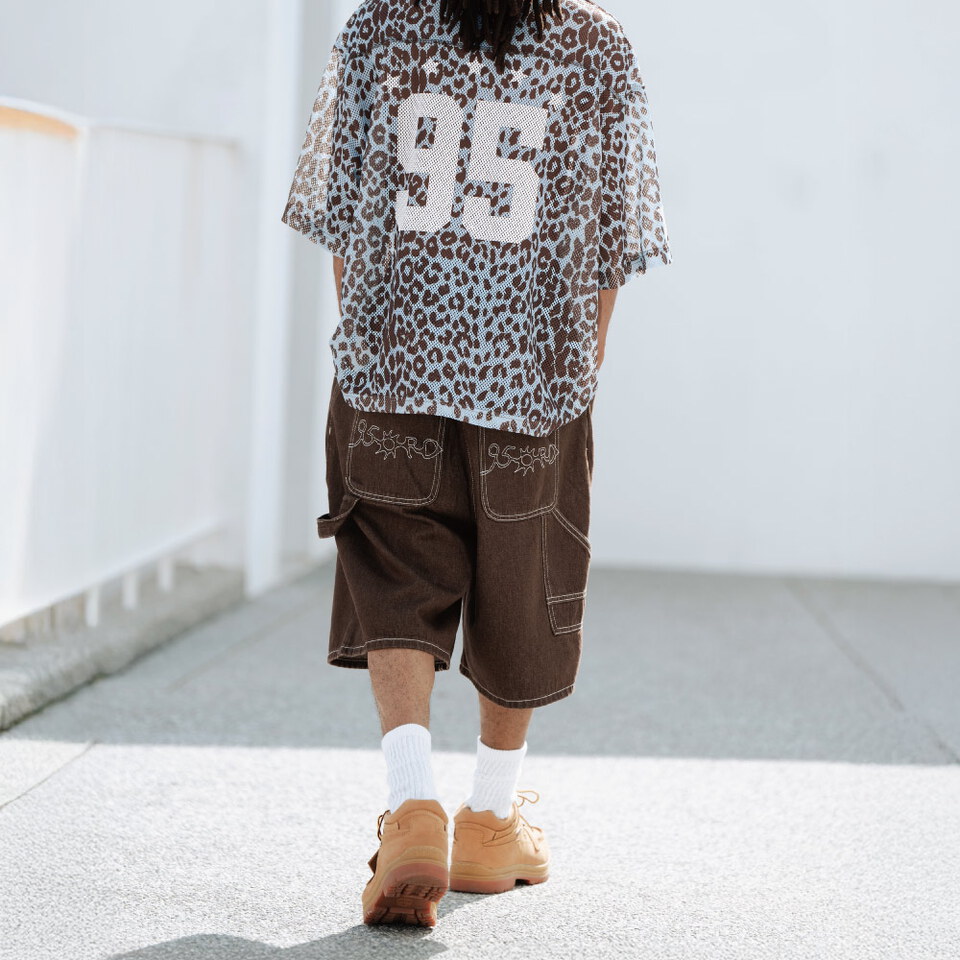 ORD1716-261 六分LOGO水洗牛仔短褲