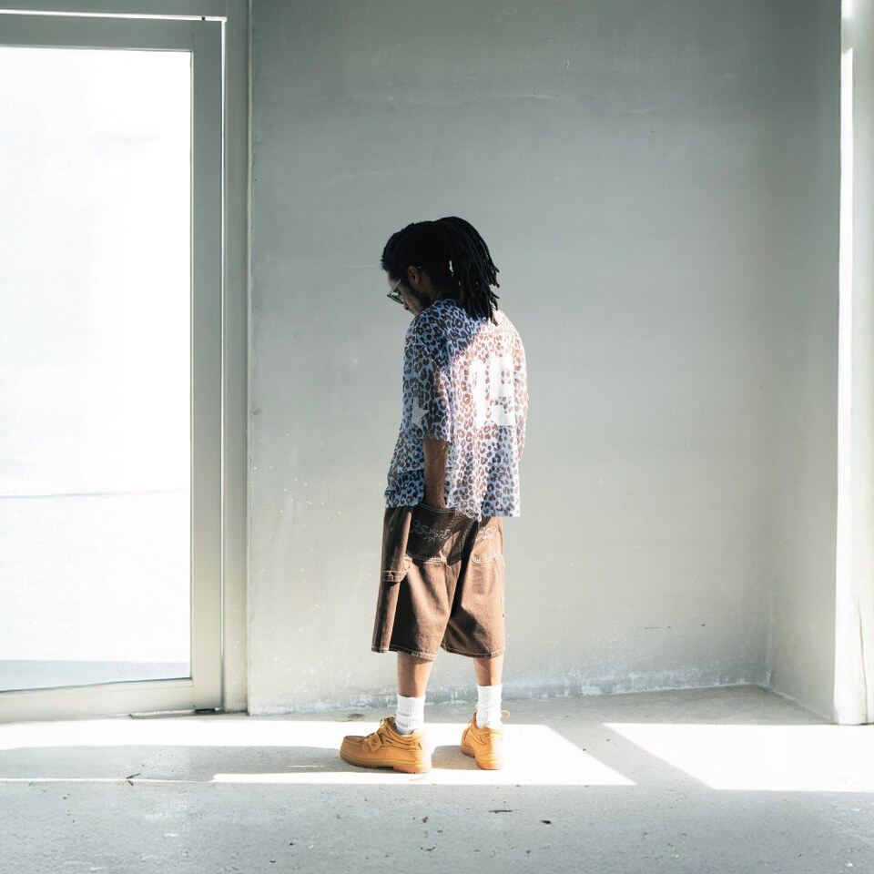 ORD1716-261 六分LOGO水洗牛仔短褲