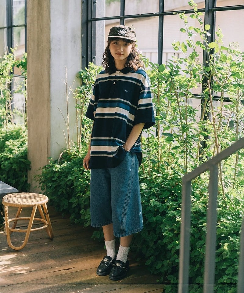 寬條紋城市POLO衫