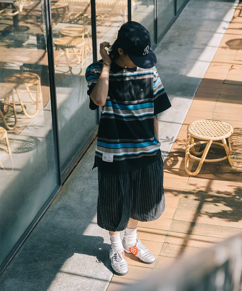 寬條紋城市POLO衫