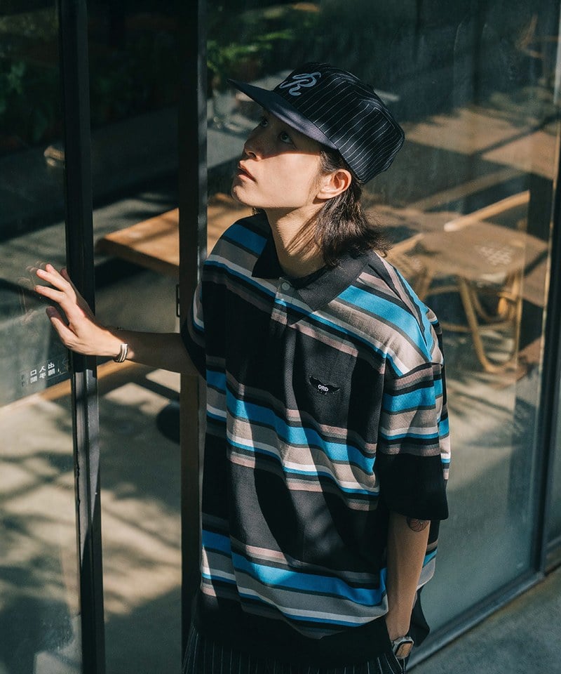 寬條紋城市POLO衫