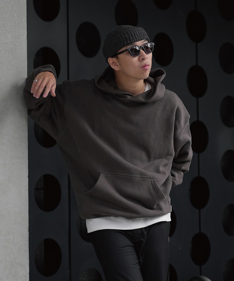 寬短剪裁帽ＴMISMATCH HOODIE
