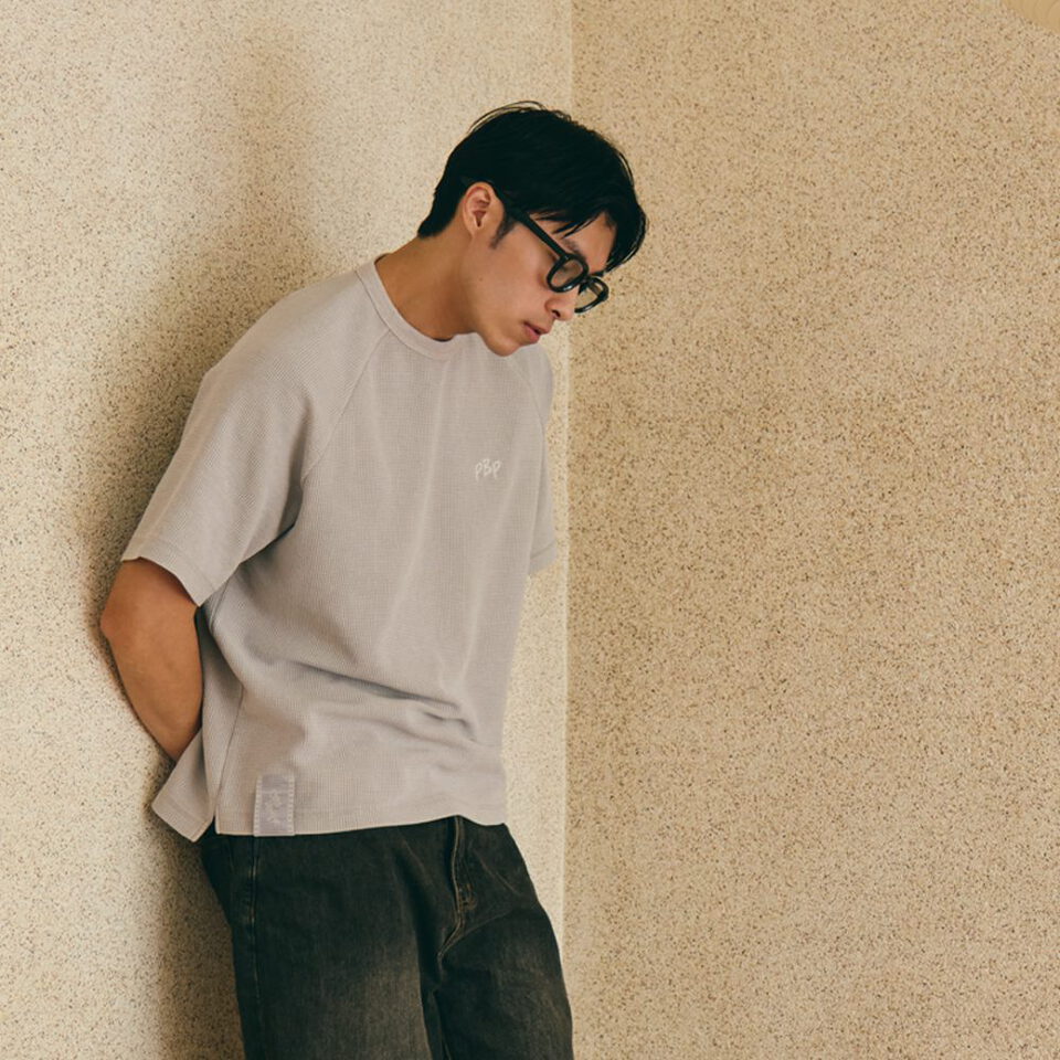 華夫格水洗Boxy TEE EMBROIDERY WAFFLE TEE