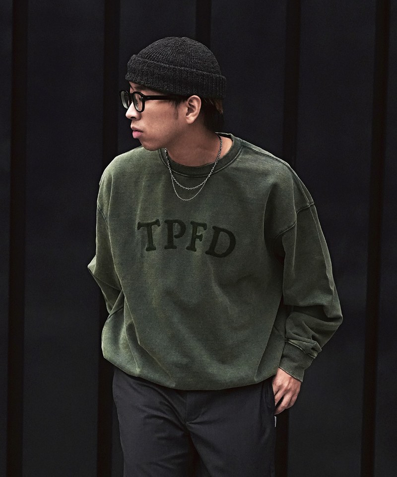 鎖鏈繡字水洗大學Ｔ TPFD VINTAGE SWEATSHIRT