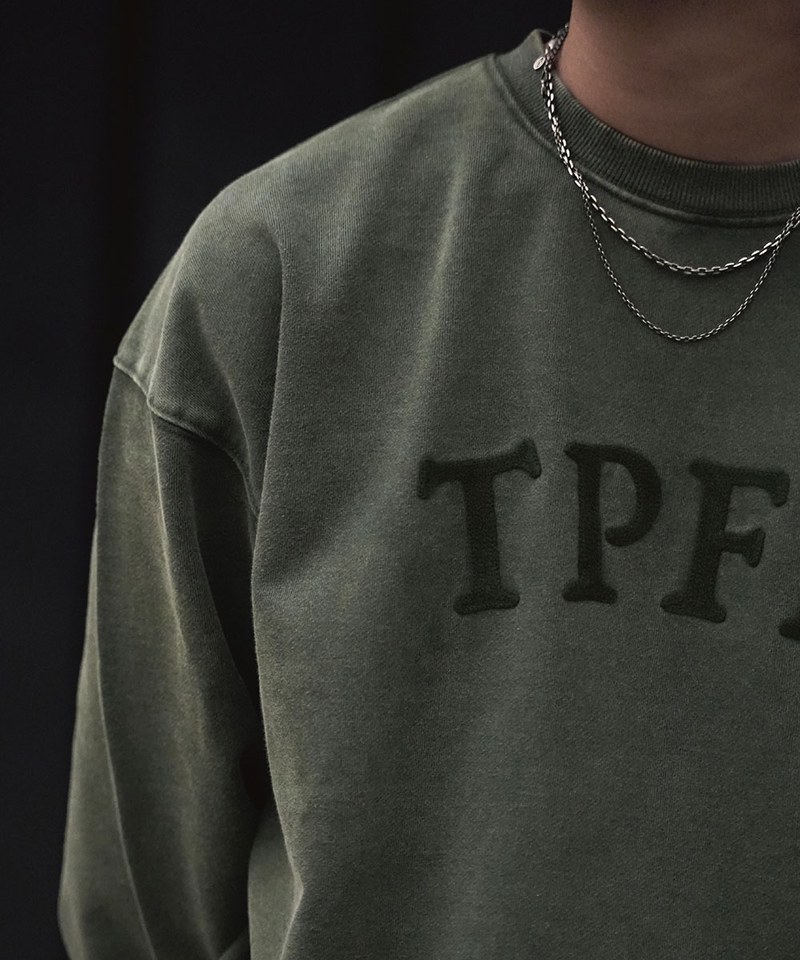 鎖鏈繡字水洗大學Ｔ TPFD VINTAGE SWEATSHIRT