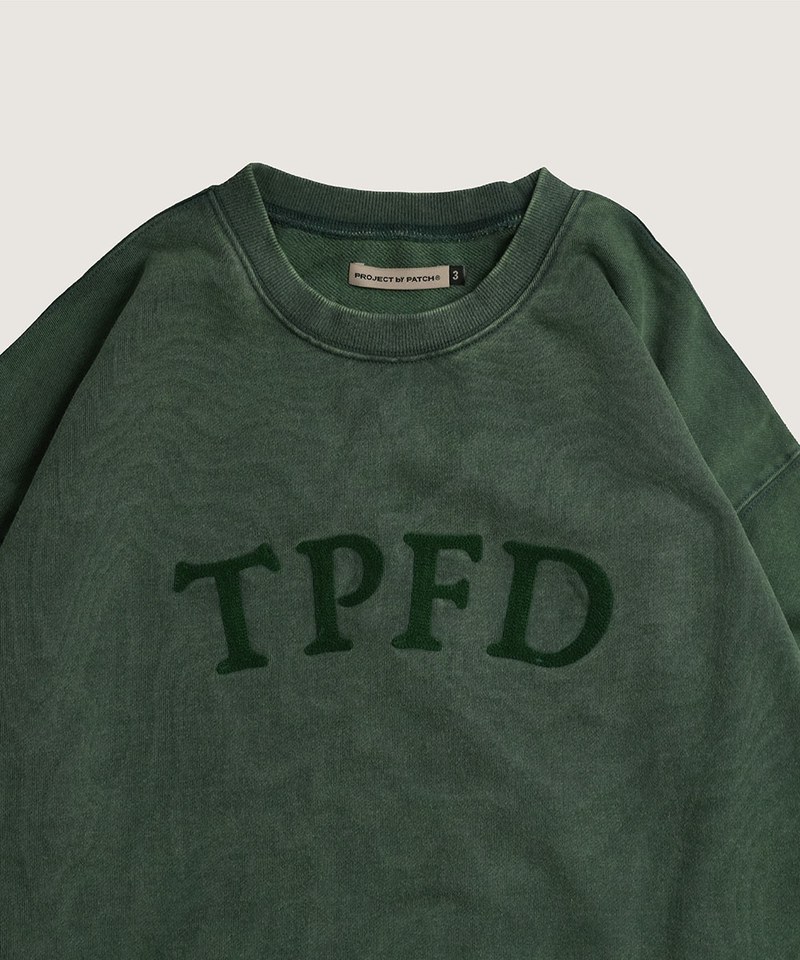 鎖鏈繡字水洗大學Ｔ TPFD VINTAGE SWEATSHIRT