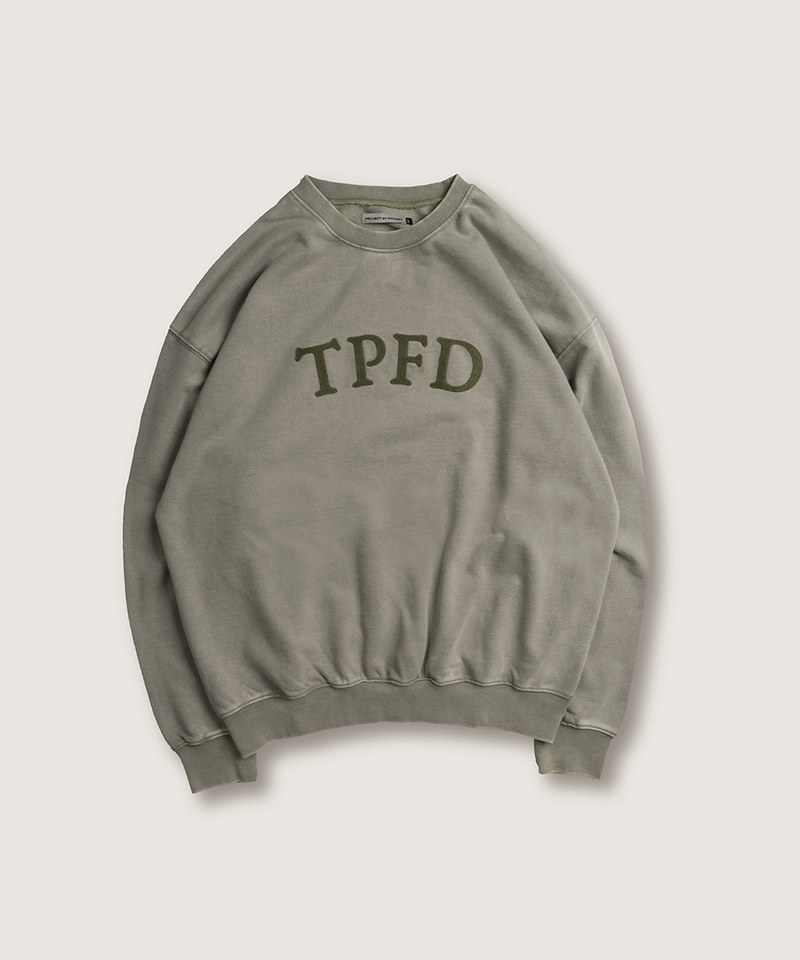 鎖鏈繡字水洗大學Ｔ TPFD VINTAGE SWEATSHIRT