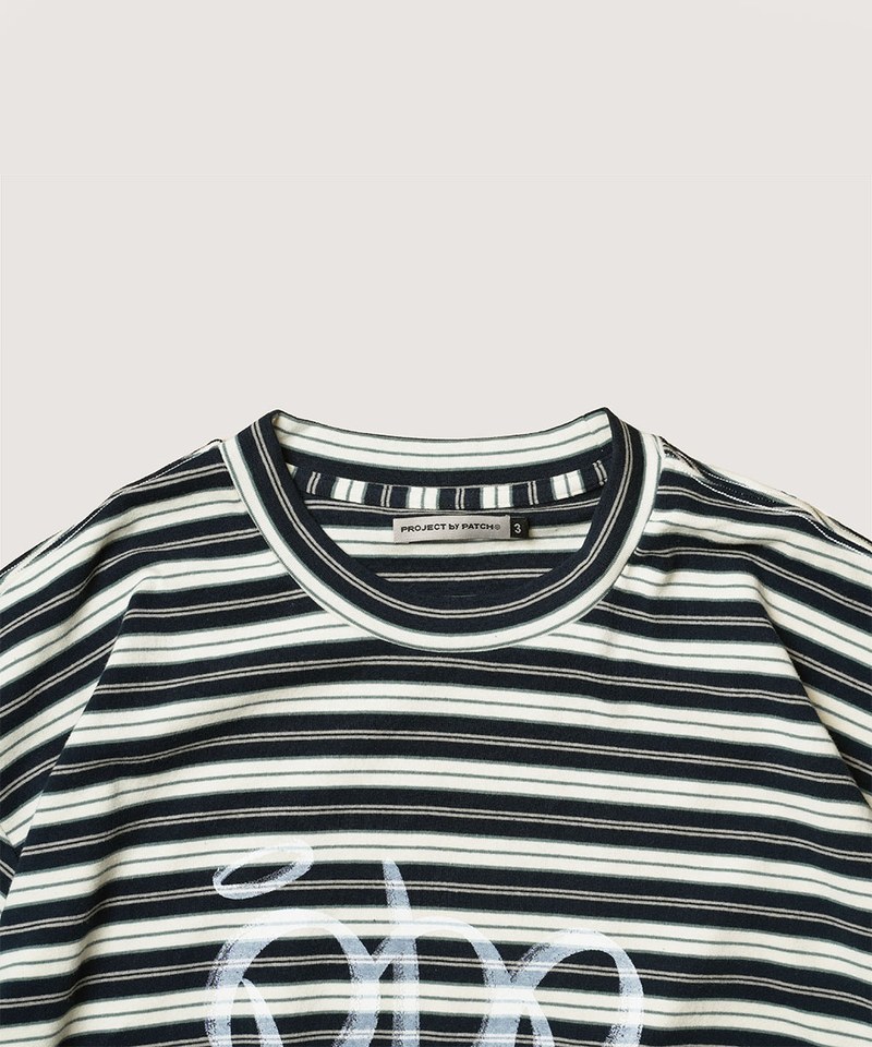 塗鴉條紋短Ｔ LOOSE STRIPED TEE