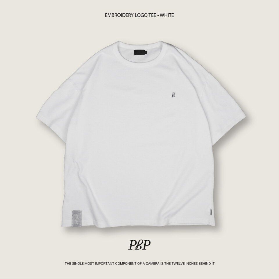 寬版刺繡短TEE EMBROIDERY LOGO TEE