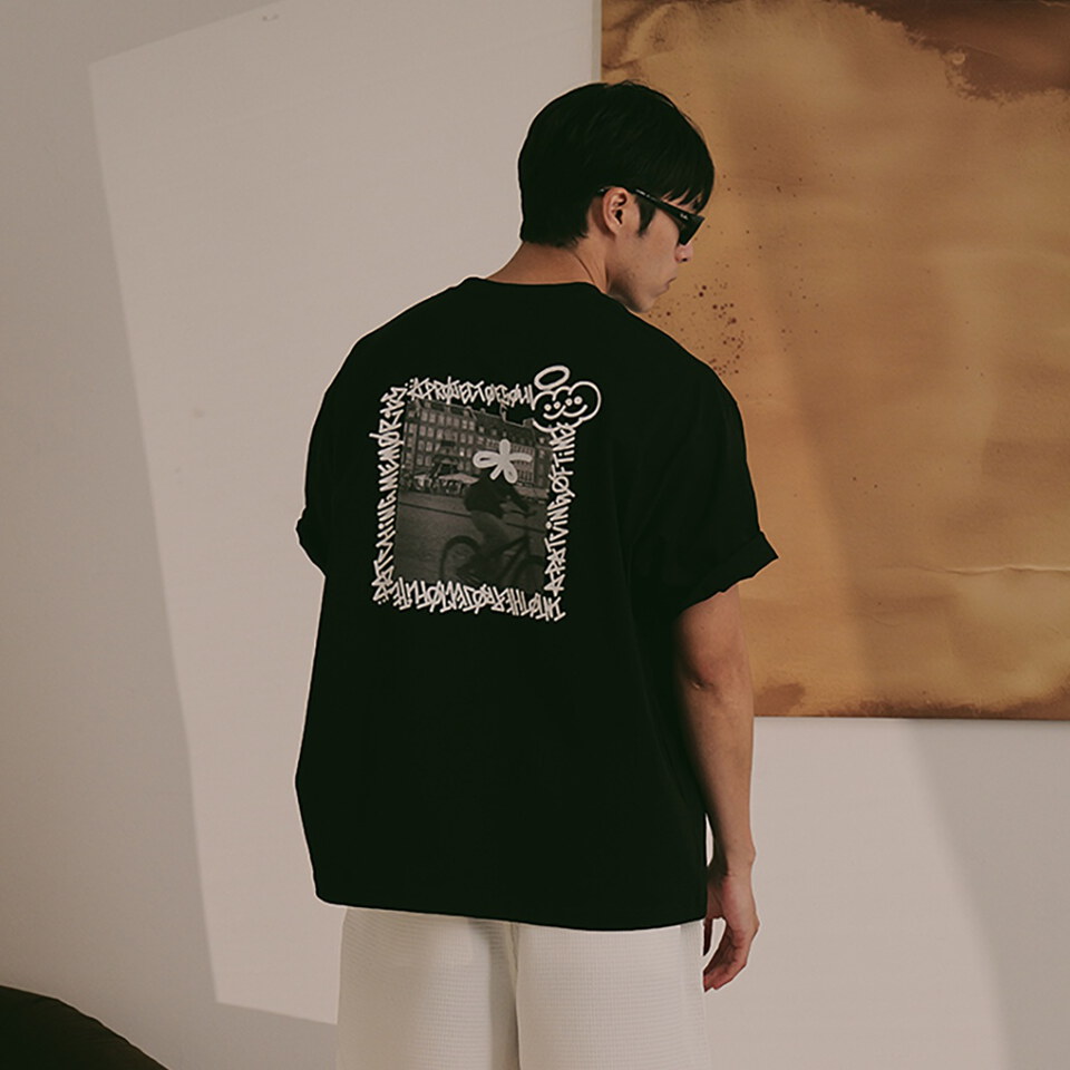 PBP0115-262 塗鴉照片短TEE BIKE MAN TEE