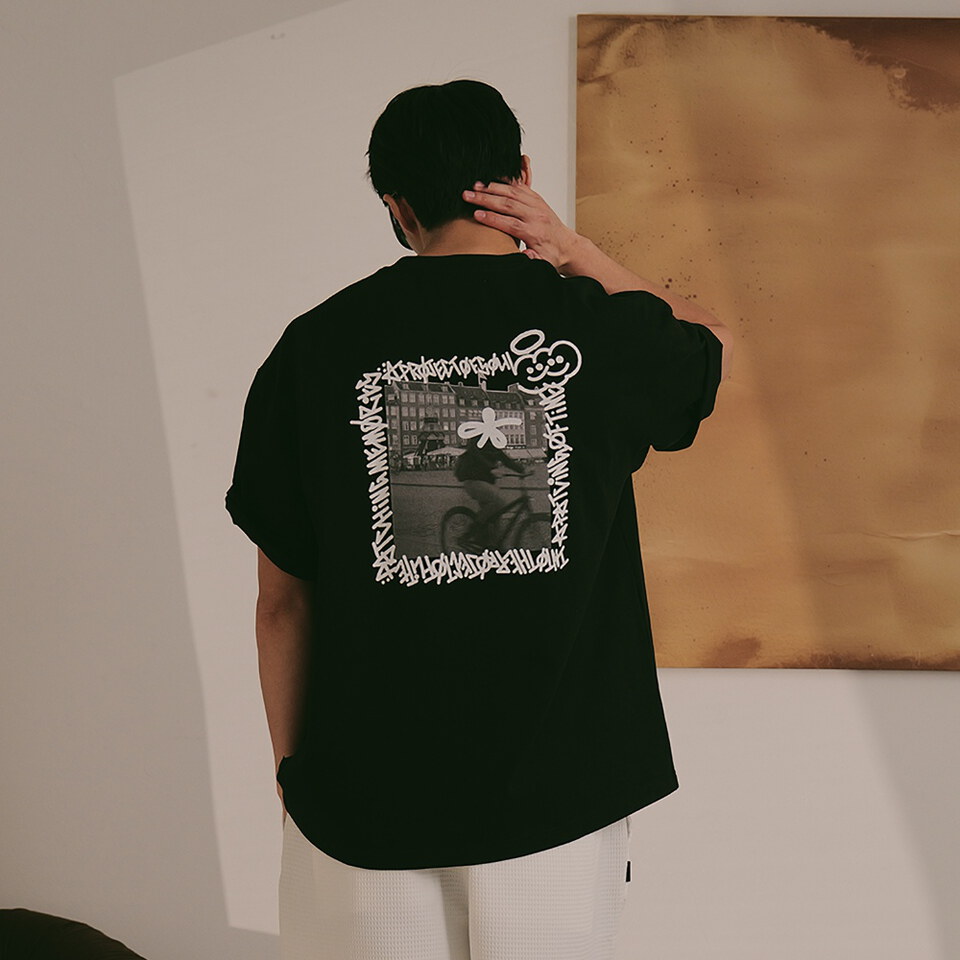 塗鴉照片短TEE BIKE MAN TEE