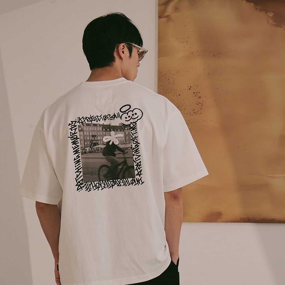 塗鴉照片短TEE BIKE MAN TEE
