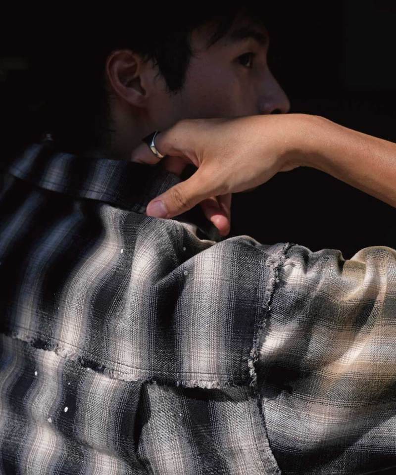 PBP0208-252 格紋寬短版襯衫 DISTRESSED VINTAGE SHIRTS