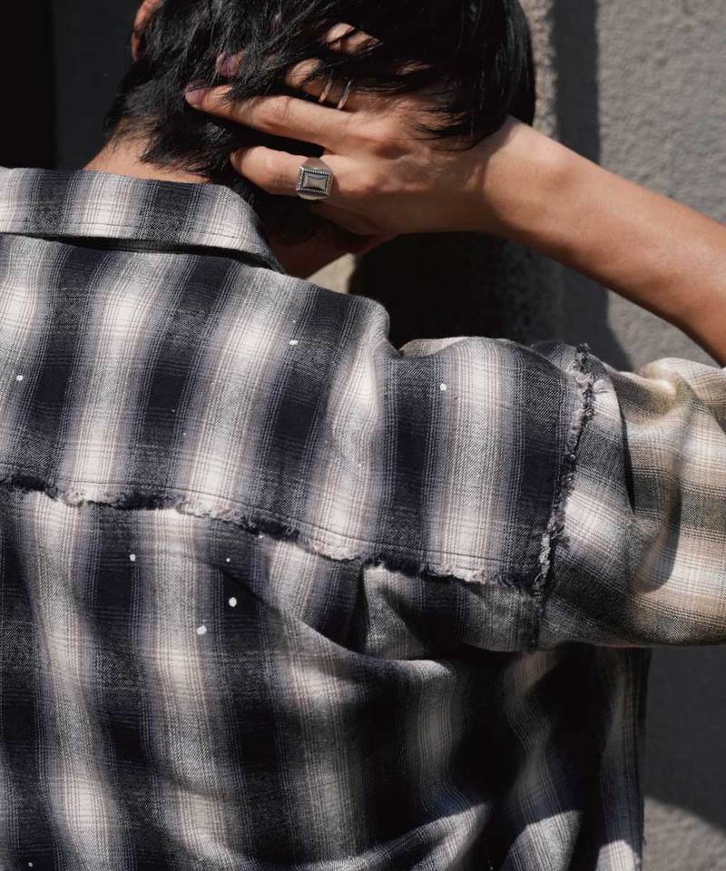 PBP0208-252 格紋寬短版襯衫 DISTRESSED VINTAGE SHIRTS