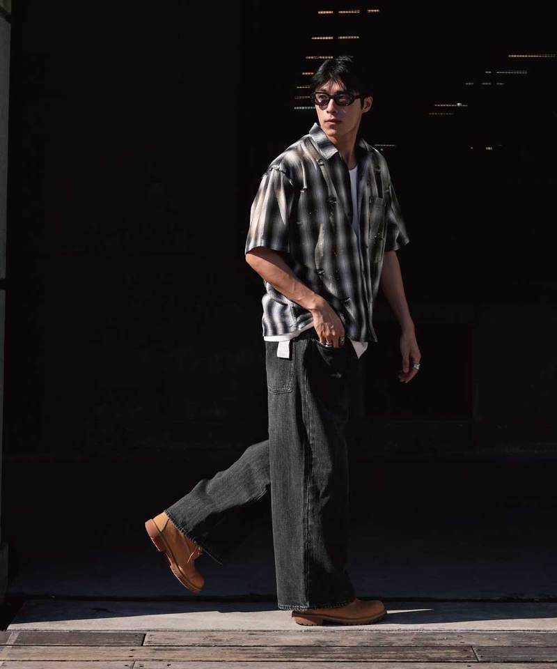 PBP0208-252 格紋寬短版襯衫 DISTRESSED VINTAGE SHIRTS
