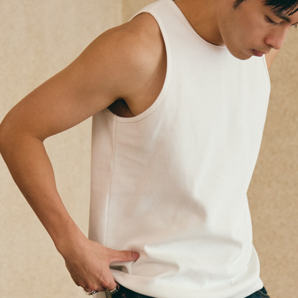 PBP0506-261 華夫格坦克背心 EMBROIDERY WAFFLE TANK TOP