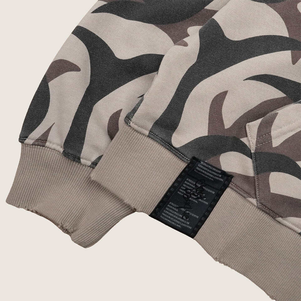 滿版迷彩做舊連帽外套 VINTAGE PATTERN HOODED JACKET