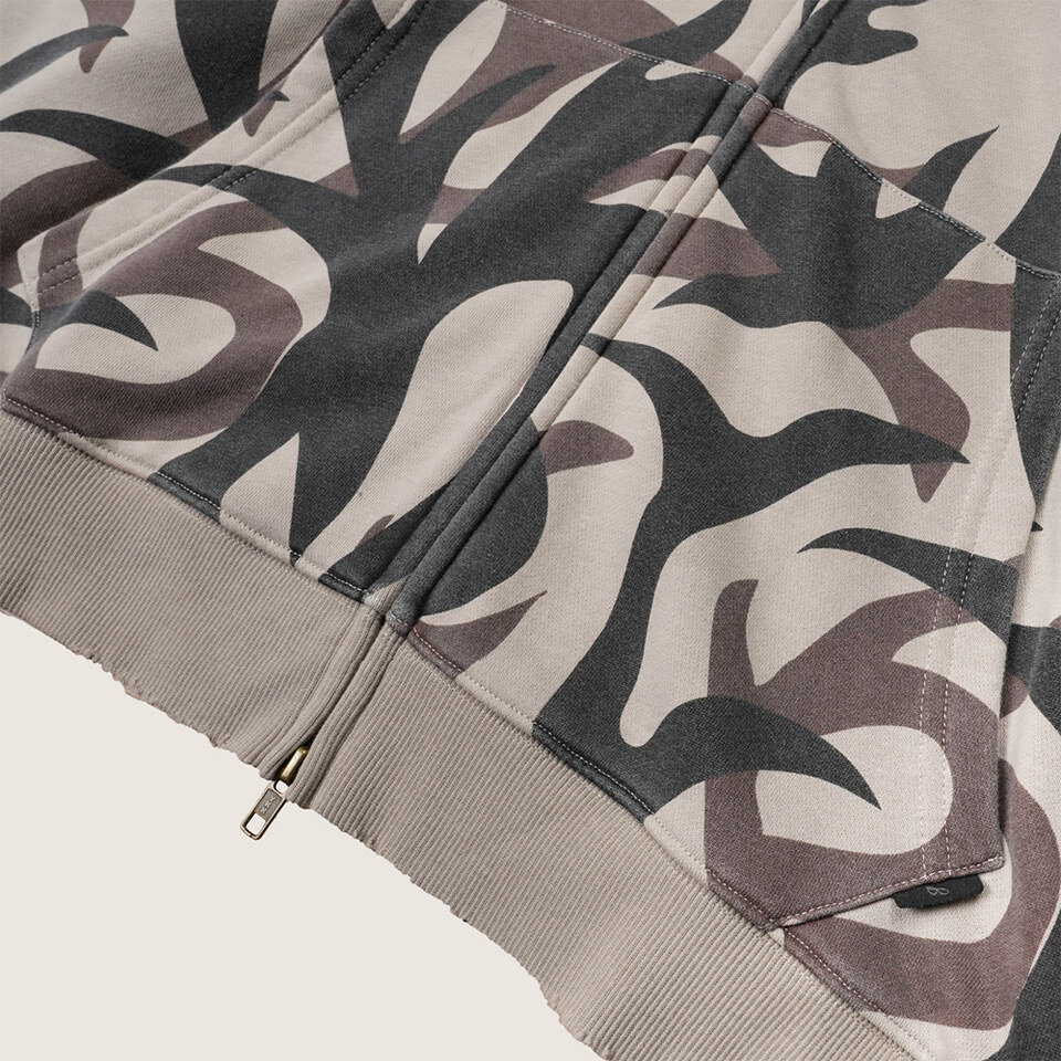 滿版迷彩做舊連帽外套 VINTAGE PATTERN HOODED JACKET