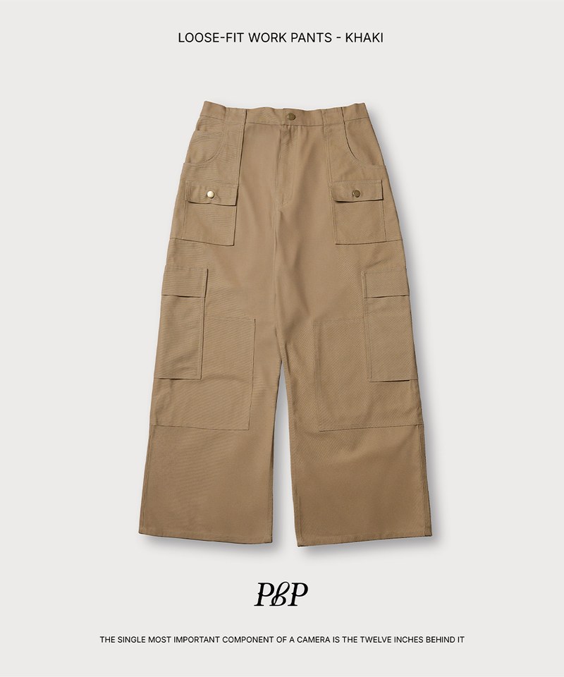 PBP1609-242 多口袋寬直筒工裝褲 LOOSE-FIT WORK PANTS