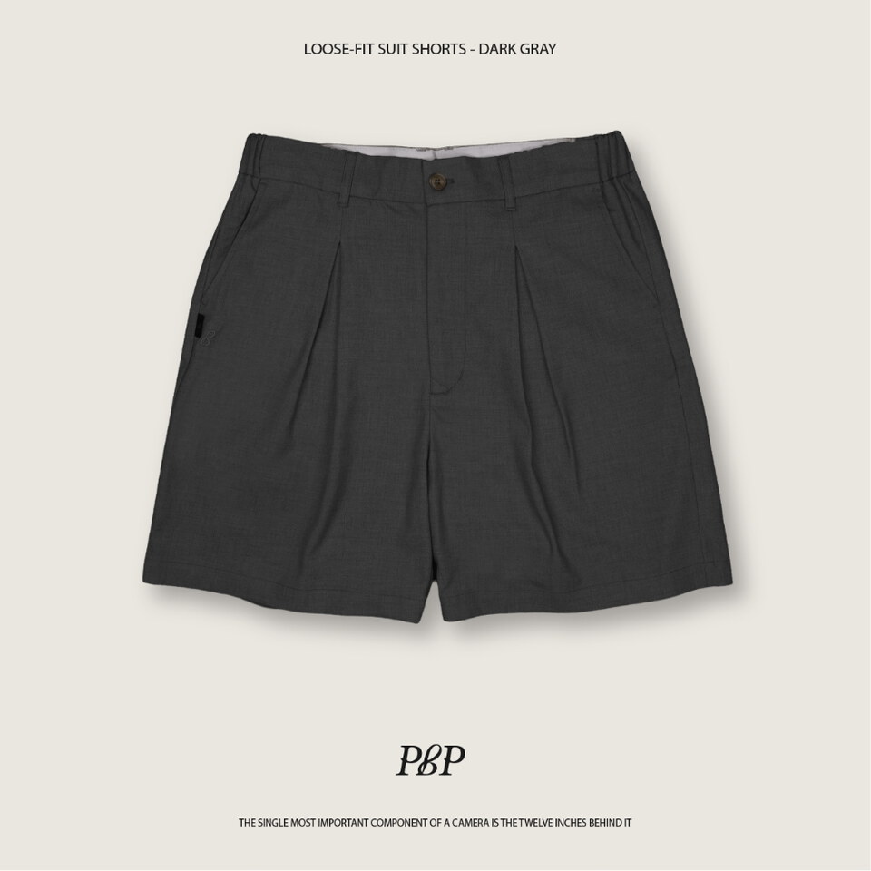 打褶西裝短褲 LOOSE-FIT SUIT SHORTS