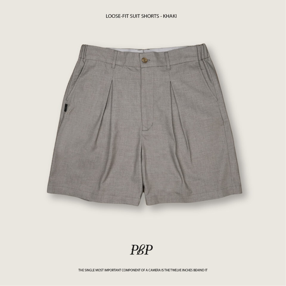 打褶西裝短褲 LOOSE-FIT SUIT SHORTS