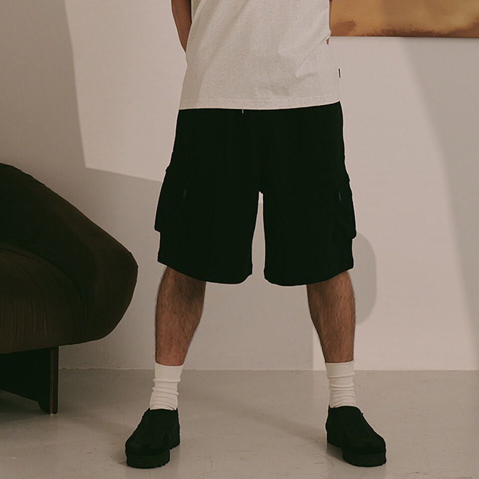 PBP1709-262 雙口袋六分棉褲 CARGO SWEAT SHORTS